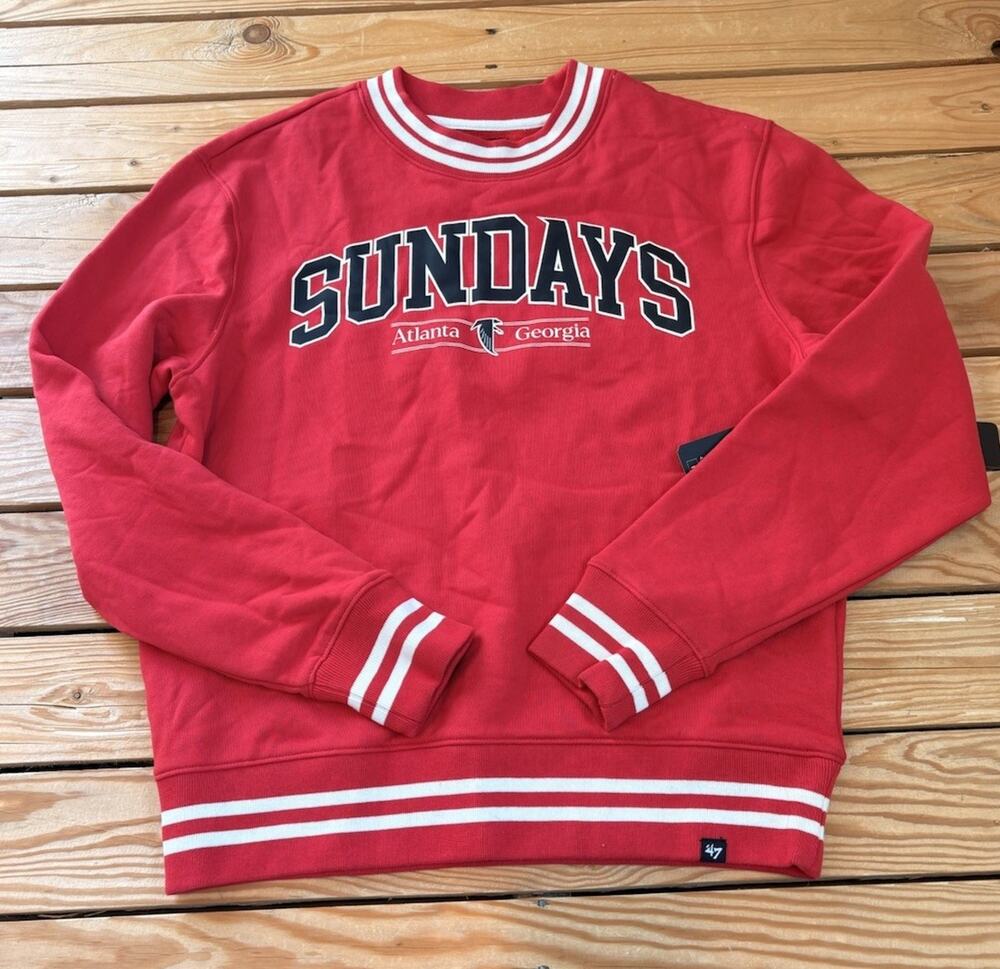 ‘47 Brand NWT $94.99 Men’s Sundays Atlanta Georgia Sweatshirt Size S Red M4